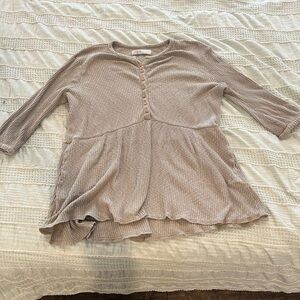 Free People FP Beach Blossom Midi Dress Tan Oversized Medium